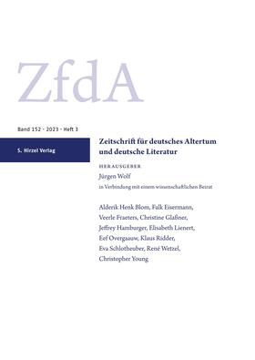 ZfdA – Zeitschrift für deutsches Altertum und deutsche Literatur