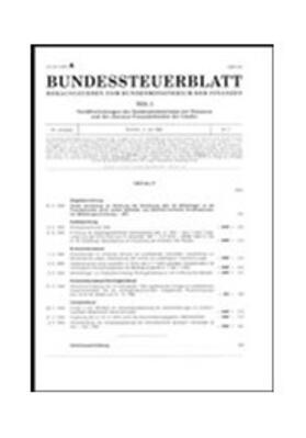 Bundessteuerblatt – BStBl - Ausgabe B = Teil I