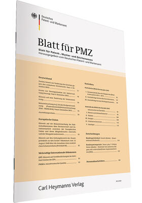 Blatt für Patent-, Muster- und Zeichenwesen - PMZ