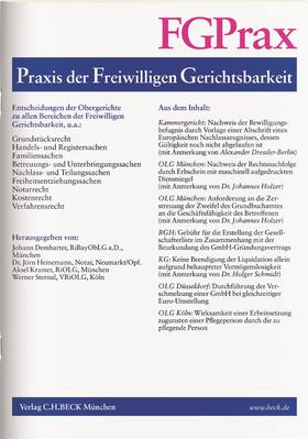 Praxis der freiwilligen Gerichtsbarkeit (FGPrax)