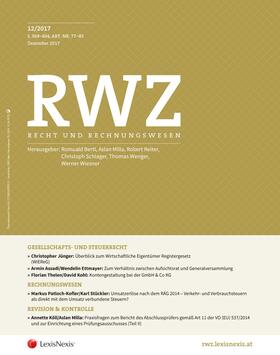 RWZ - Zeitschrift für Recht- und Rechnungswesen