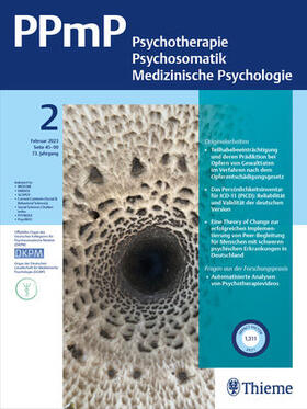 PPmP - Psychotherapie, Psychosomatik, Medizinische Psychologie