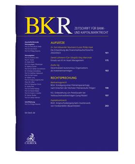 Zeitschrift für Bank- und Kapitalmarktrecht (BKR)