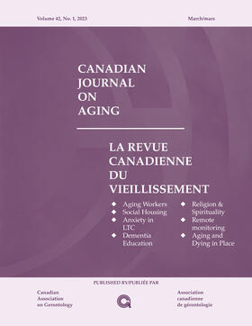 Canadian Journal on Aging / La Revue canadienne du vieillissement