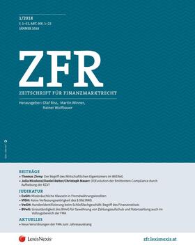 ZFR - Zeitschrift für Finanzmarktrecht