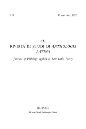 AL. Rivista di Studi di Anthologia Latina