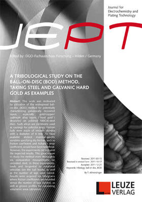 JEPT Journal for electrochemistry and plating technology