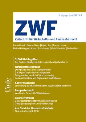 ZWF - Zeitschrift für Wirtschafts- und Finanzstrafrecht
