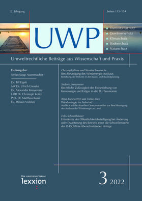 UWP - Umweltrechtliche Beiträge aus Wissenschaft und Praxis