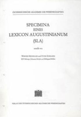 Specimina eines Lexicon Augustinianum (SLA). Erstellt auf den Grundlagen...