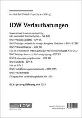 IDW, 86. Erg.-Lief. IDW Verlautbarungen Mai 2023