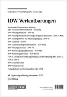 IDW, 88. Erg.-Lief. IDW Verlautbarungen November 2023