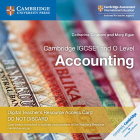 Cambridge IGCSE (R) and O Level Accounting Cambridge Elevate Teacher's Resource Access Card